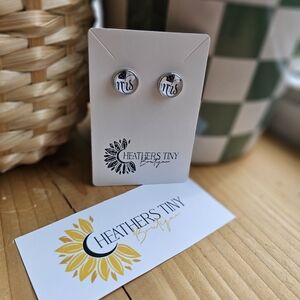 Heather's Tiny Boutique Silver Stainless Steel Stud Earrings